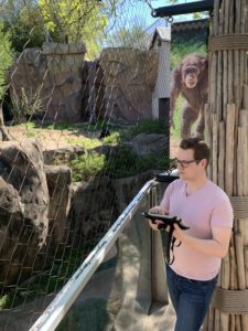 Jake Funkhouser taking notes at the STL Zoo