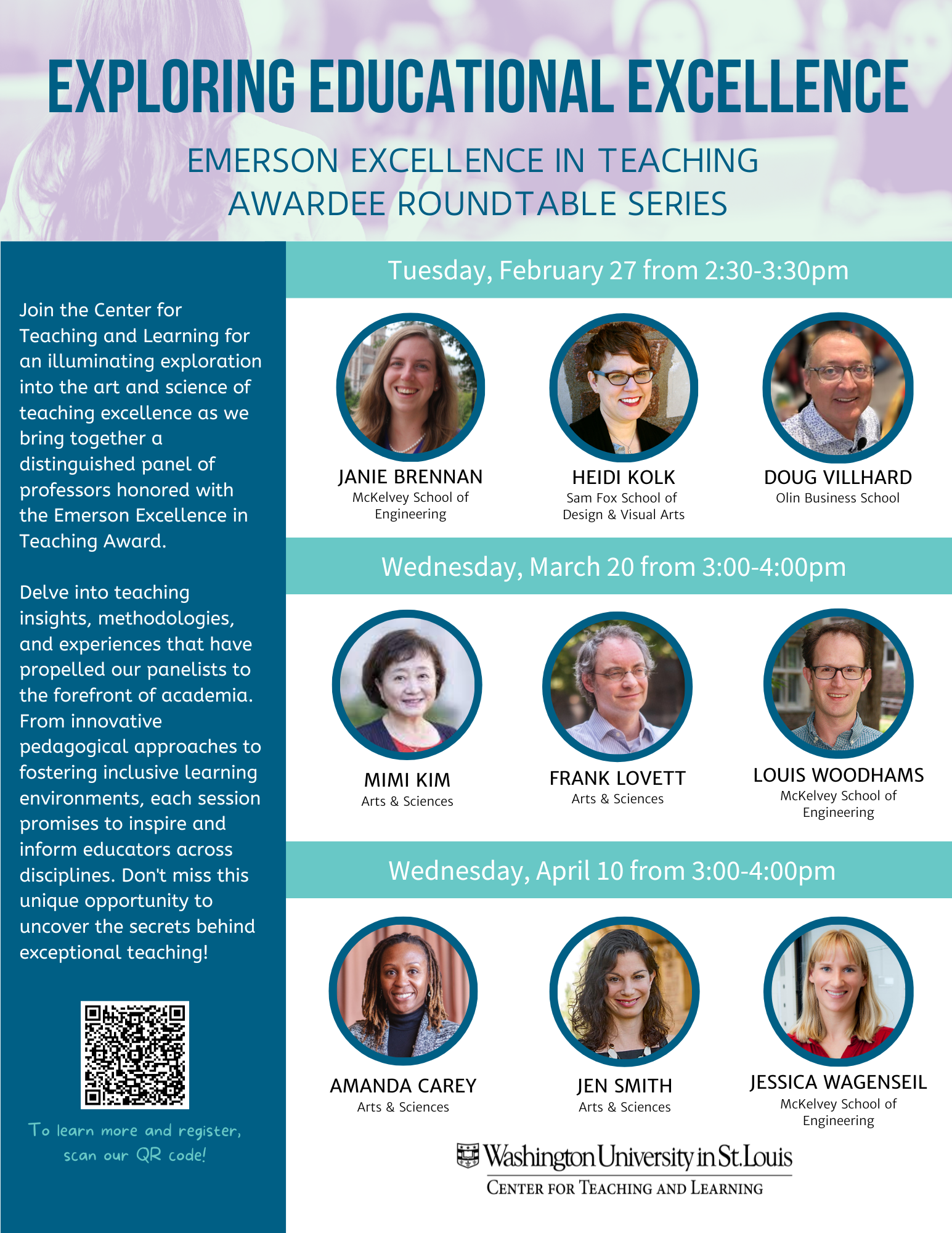 Exploring Educational Excellence: Emerson Excellence in Teaching Awardee  Roundtable Series - Center for Teaching and Learning